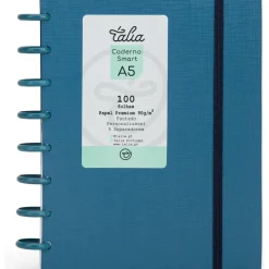 Caderno Smart A5 com Elástico 100 Folhas Azul Talia