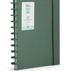 Caderno Smart A4 com Elástico 100 Folhas Verde Olive Talia