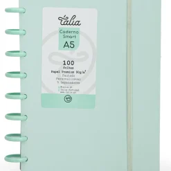 Caderno Smart A5 com Elástico 100 Folhas Verde Pastel Talia