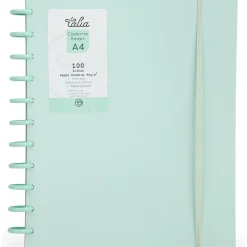 Caderno Smart A4 com Elástico 100 Folhas Verde Pastel Talia