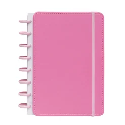 Caderno Smart A5 Pautado 80 Folhas com Elástico e Suporte Esferográfica Rosa Talia
