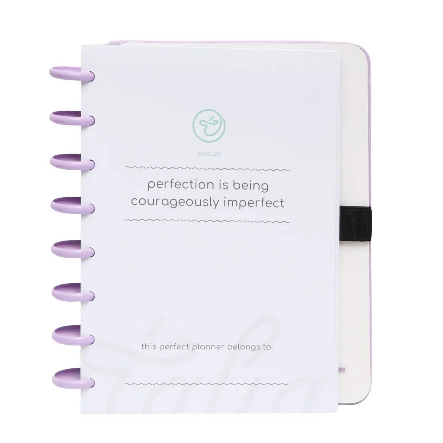 Caderno Smart com Elástico Espiral A5 Pautado Lilás
