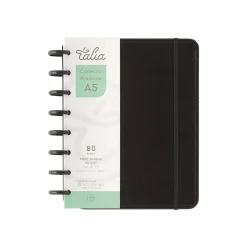 Caderno Smart com Elástico Espiral A5 Pautado Preto