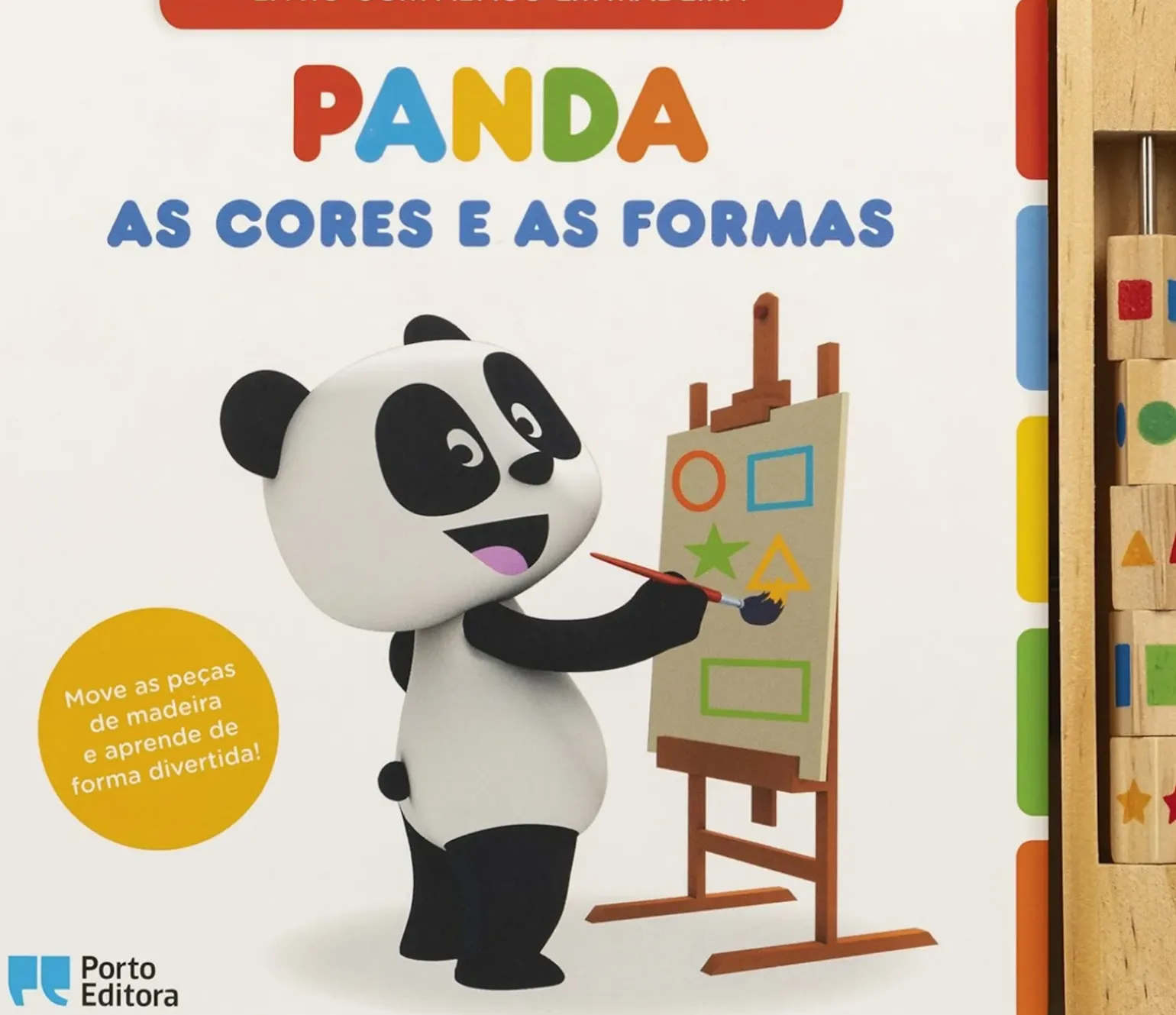 Canal Panda - as Cores e as Formas de Diana Almeida - Livro com Ábaco em Madeira