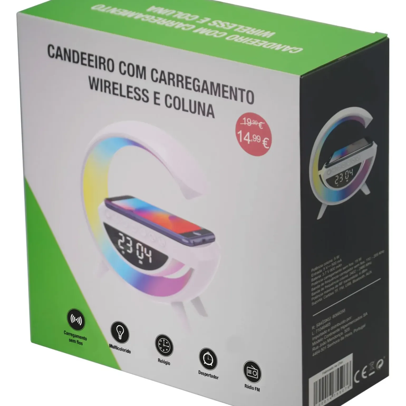 Candeeiro Com Carregamento Wireless