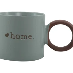 Caneca Azul Home com Asa Castanha
