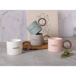 Caneca Azul Home com Asa Castanha