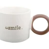 Caneca Branca Smile com Asa Castanha