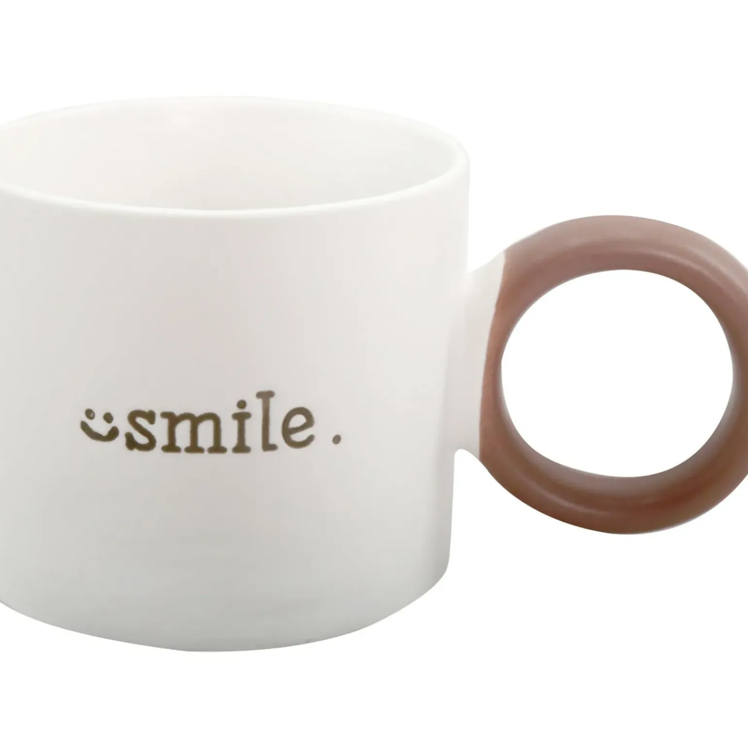 Caneca Branca Smile com Asa Castanha