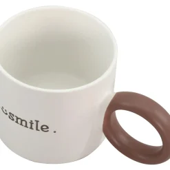 Caneca Branca Smile com Asa Castanha