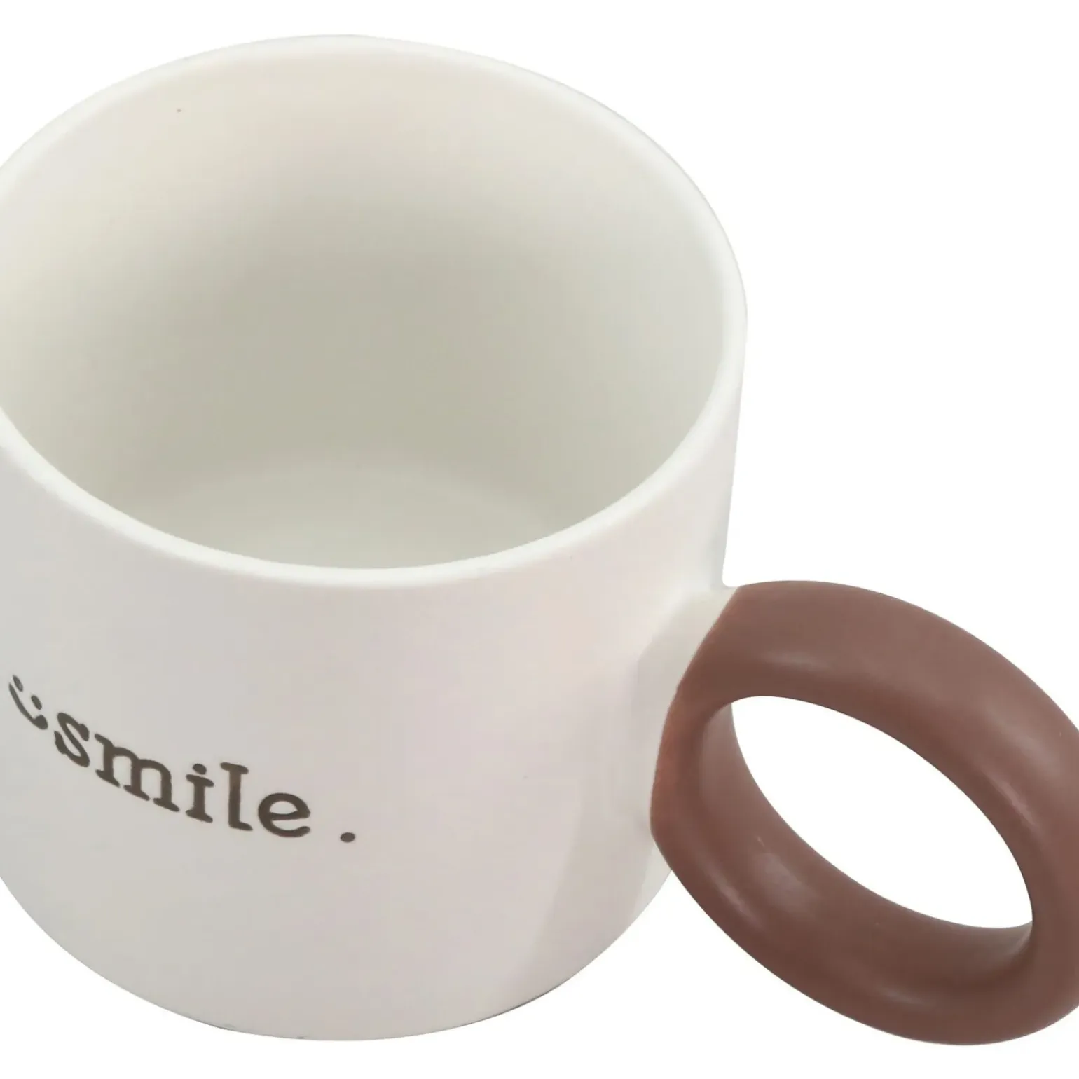 Caneca Branca Smile com Asa Castanha