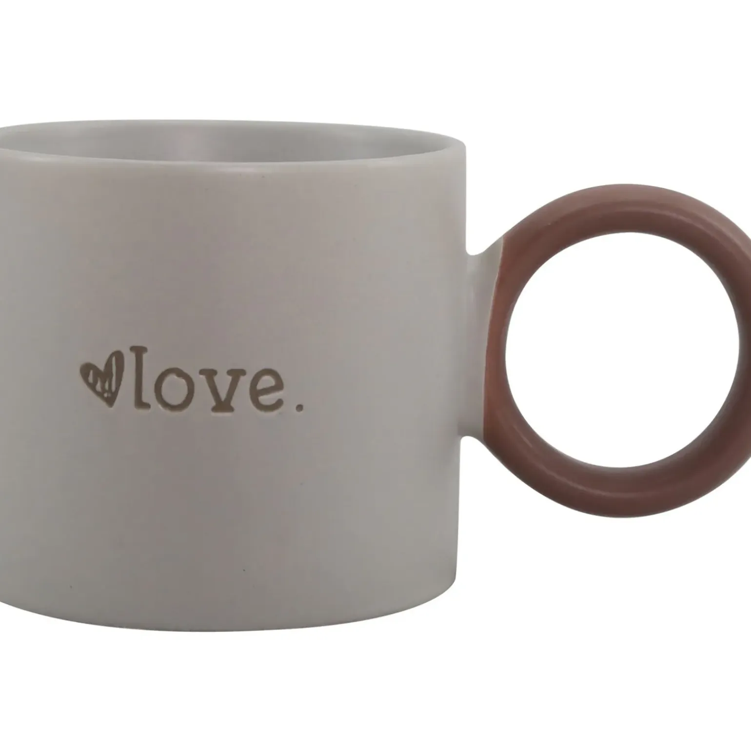 Caneca Cinza Love com Asa Castanha