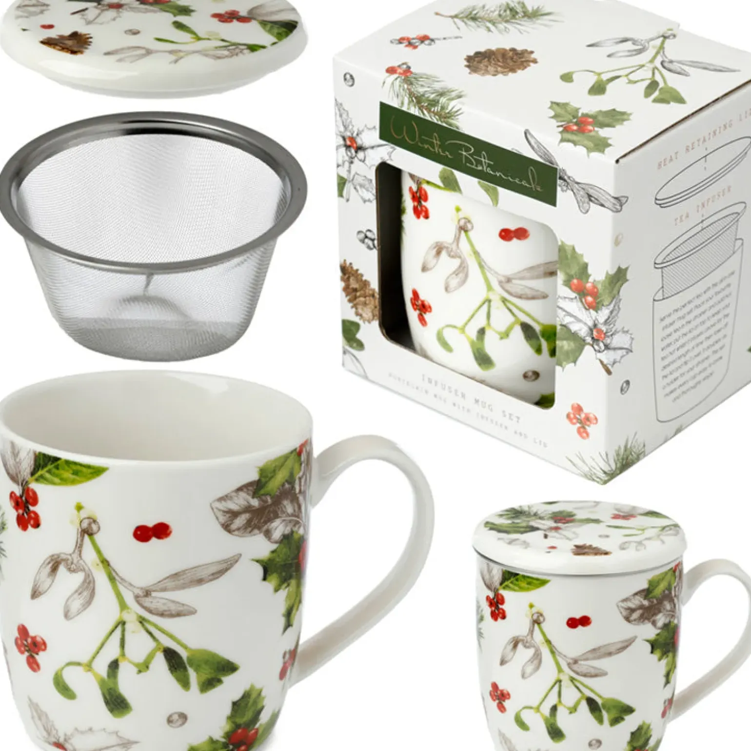 Caneca Com Infusor - Inverno Botânico