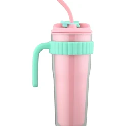 Caneca Happiness 900Ml Rosa e Verde