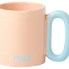 Caneca Laranja com Asa Azul Think
