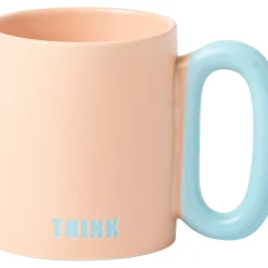 Caneca Laranja com Asa Azul Think