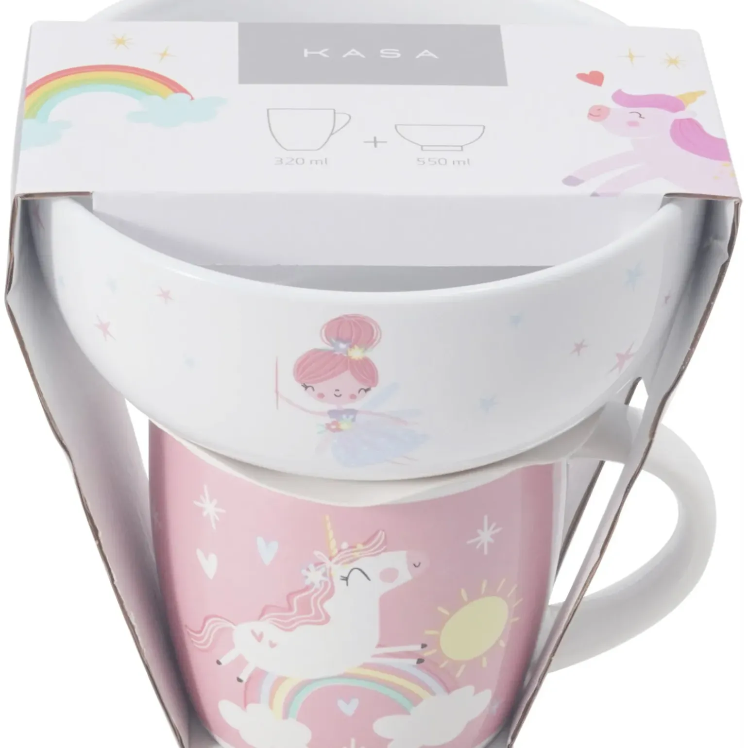 Caneca + Taça Unicórnio Rosa
