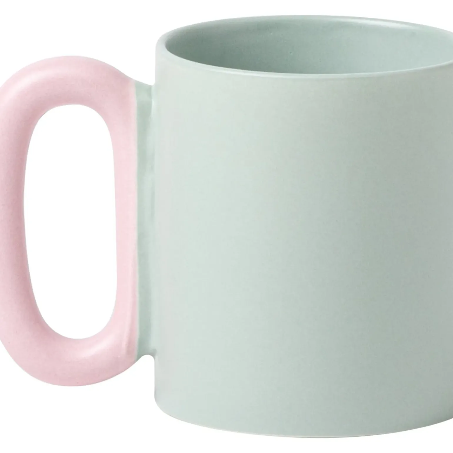Caneca Verde com Asa Rosa Lively