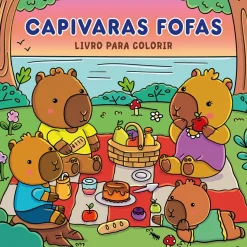 Capivaras Fofas - Livro de Colorir