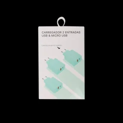 Carregador Com 2 Entradas Usb/Micro Usb