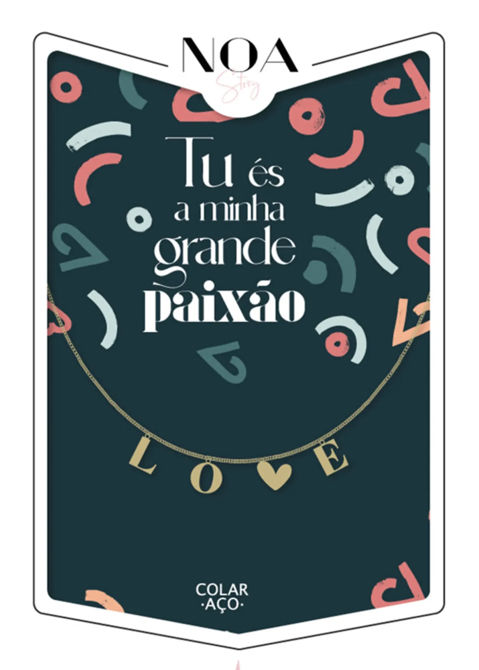 Colar Aço Dourado - Love