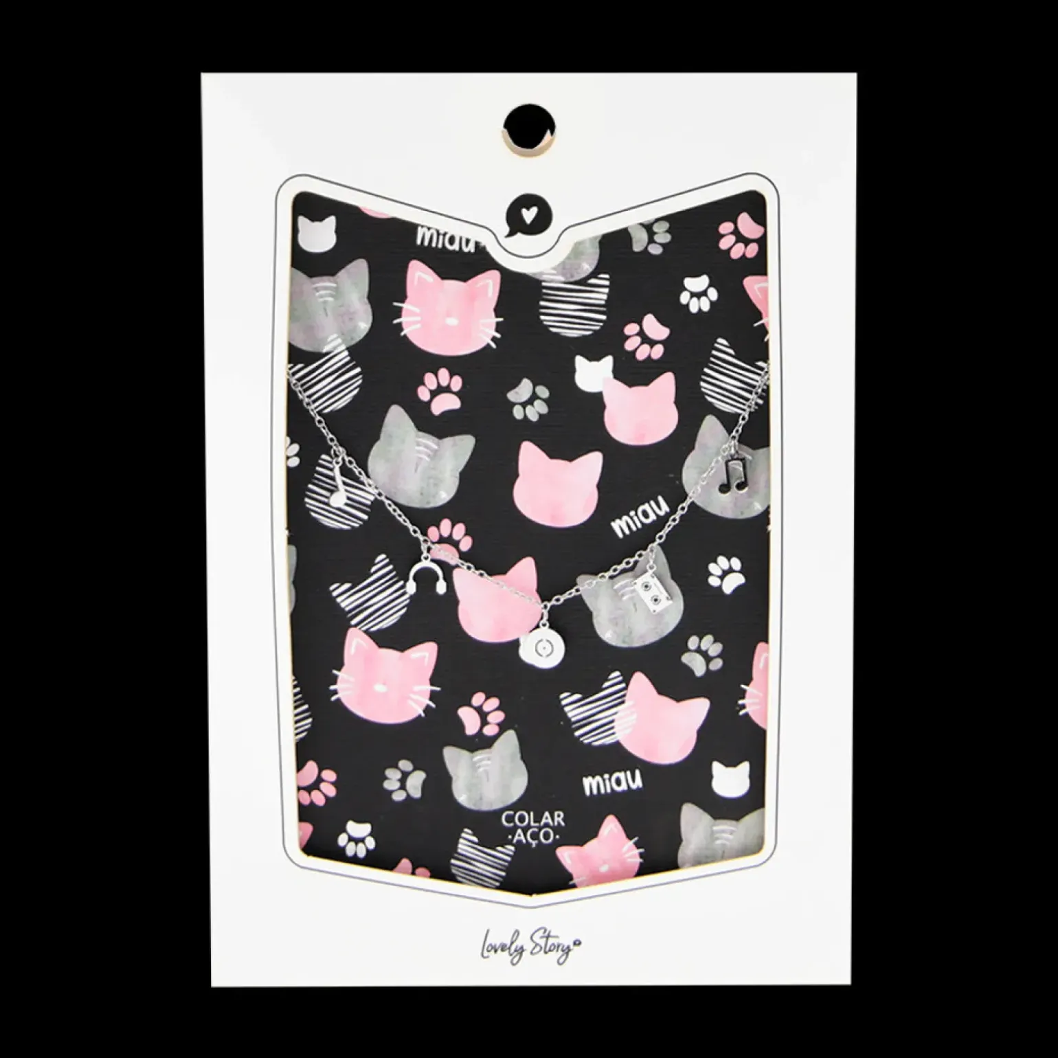 Colar Bijuteria - Black Miau