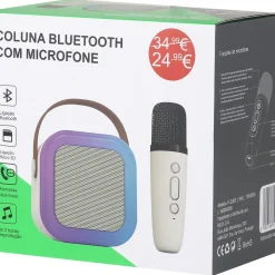 Coluna Bluetooth com Microfone Led