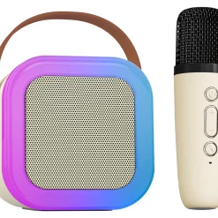Coluna Bluetooth com Microfone Led