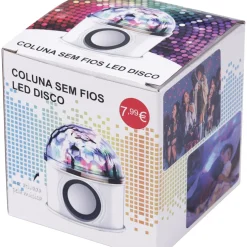 Coluna Sem Fios Bola Led Disco USB