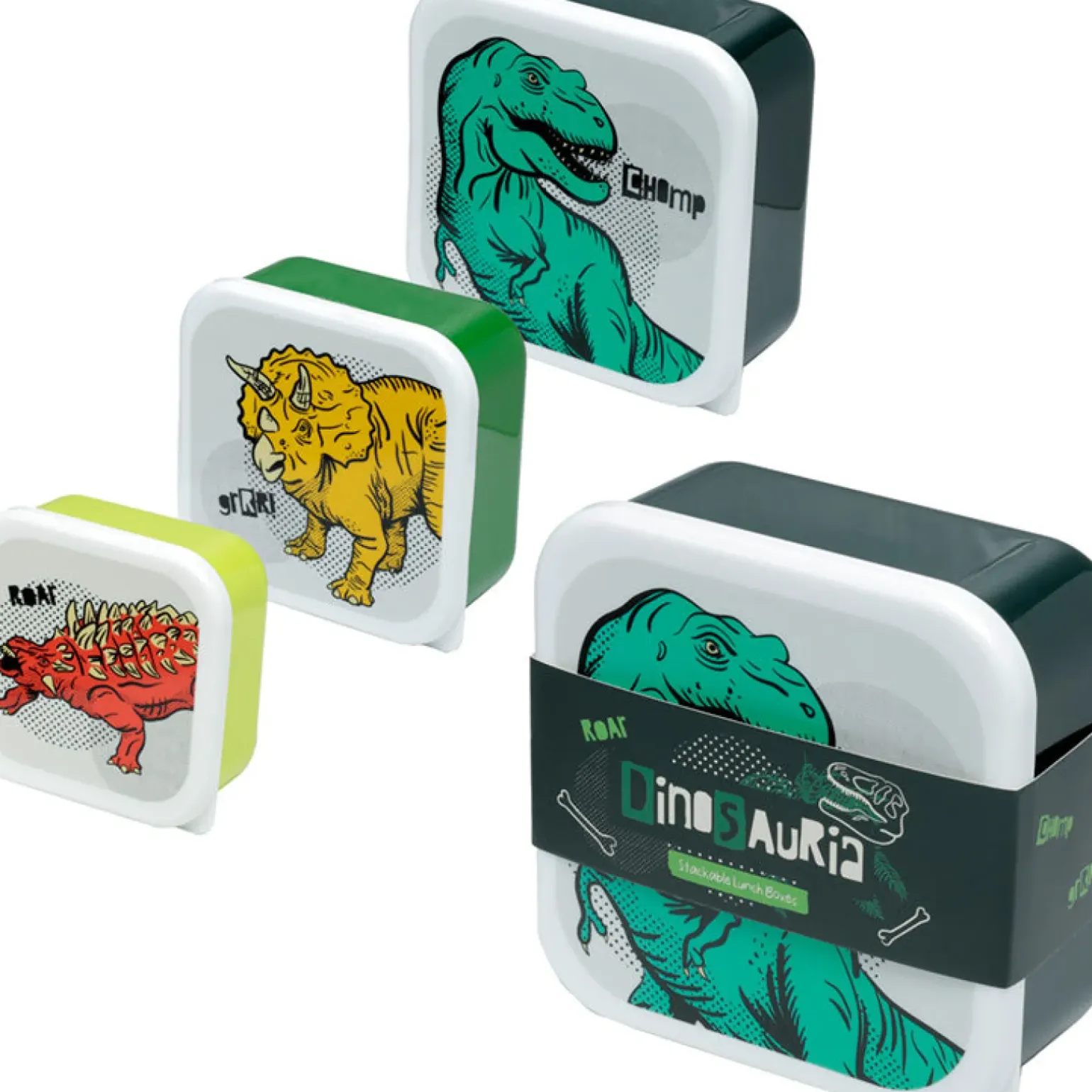 Conjunto 3 Caixas Lanche - Dinossauro