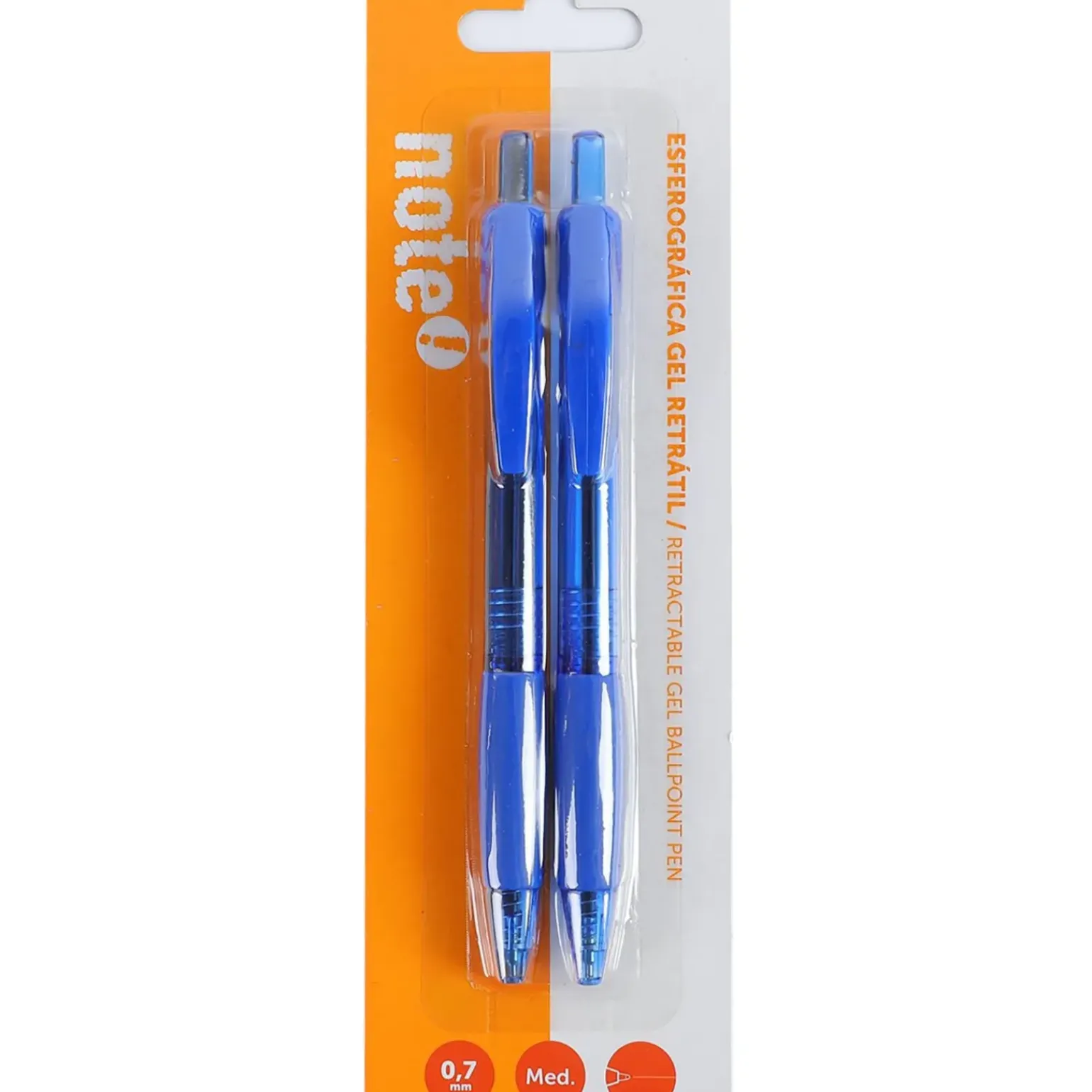 Conjunto 2 Canetas Esferográfica Retrátil 0,7mm Azul
