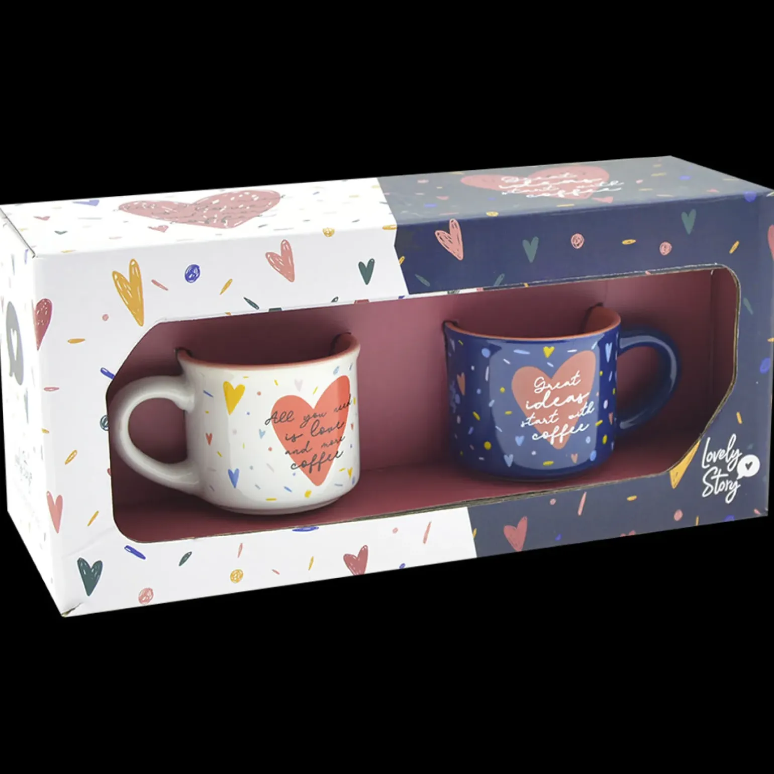 Conjunto 2 Chávenas Café - Hearts