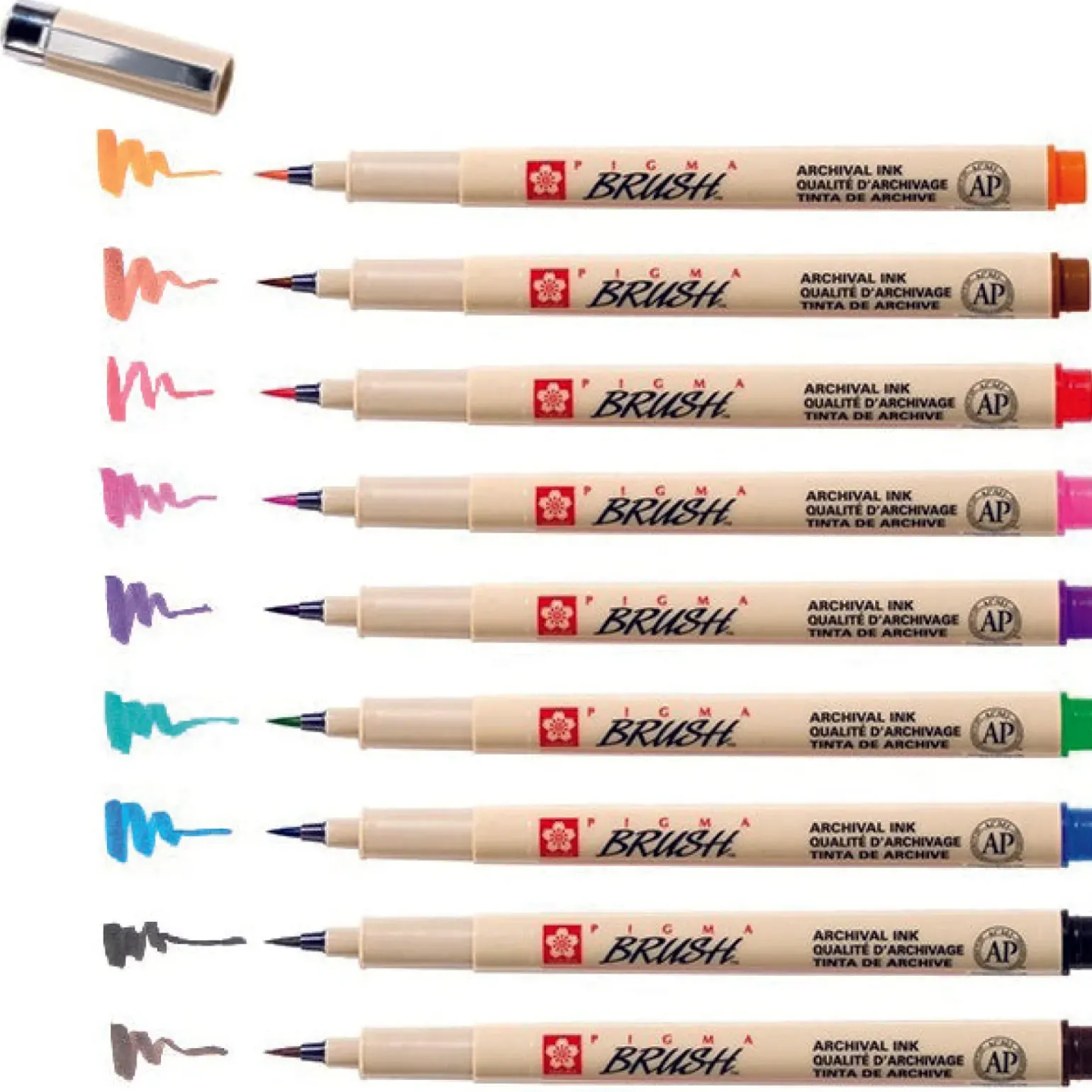 Conjunto de 9 Marcadores Sakura Pigma Brush