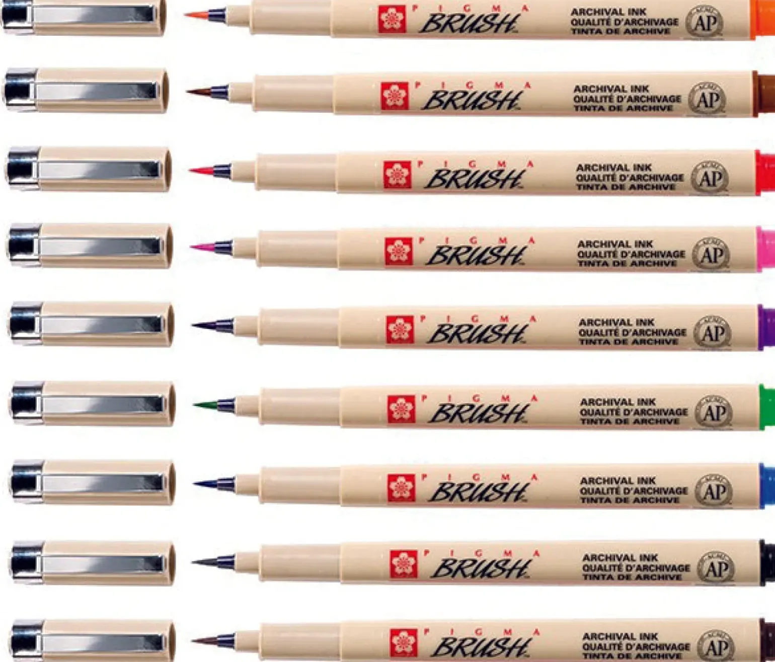 Conjunto de 9 Marcadores Sakura Pigma Brush