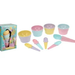 Conjunto De Servir Gelado Colorido 9 Peças