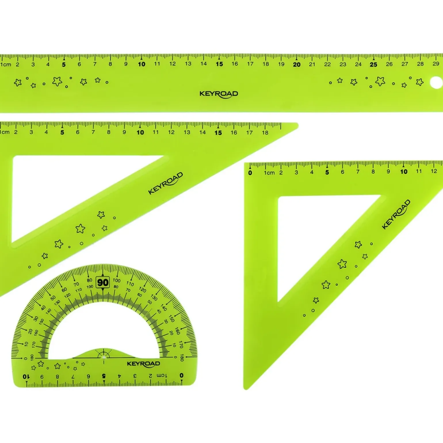 Conjunto Flex Régua 30cm + Esquadro + Transferidor Note!