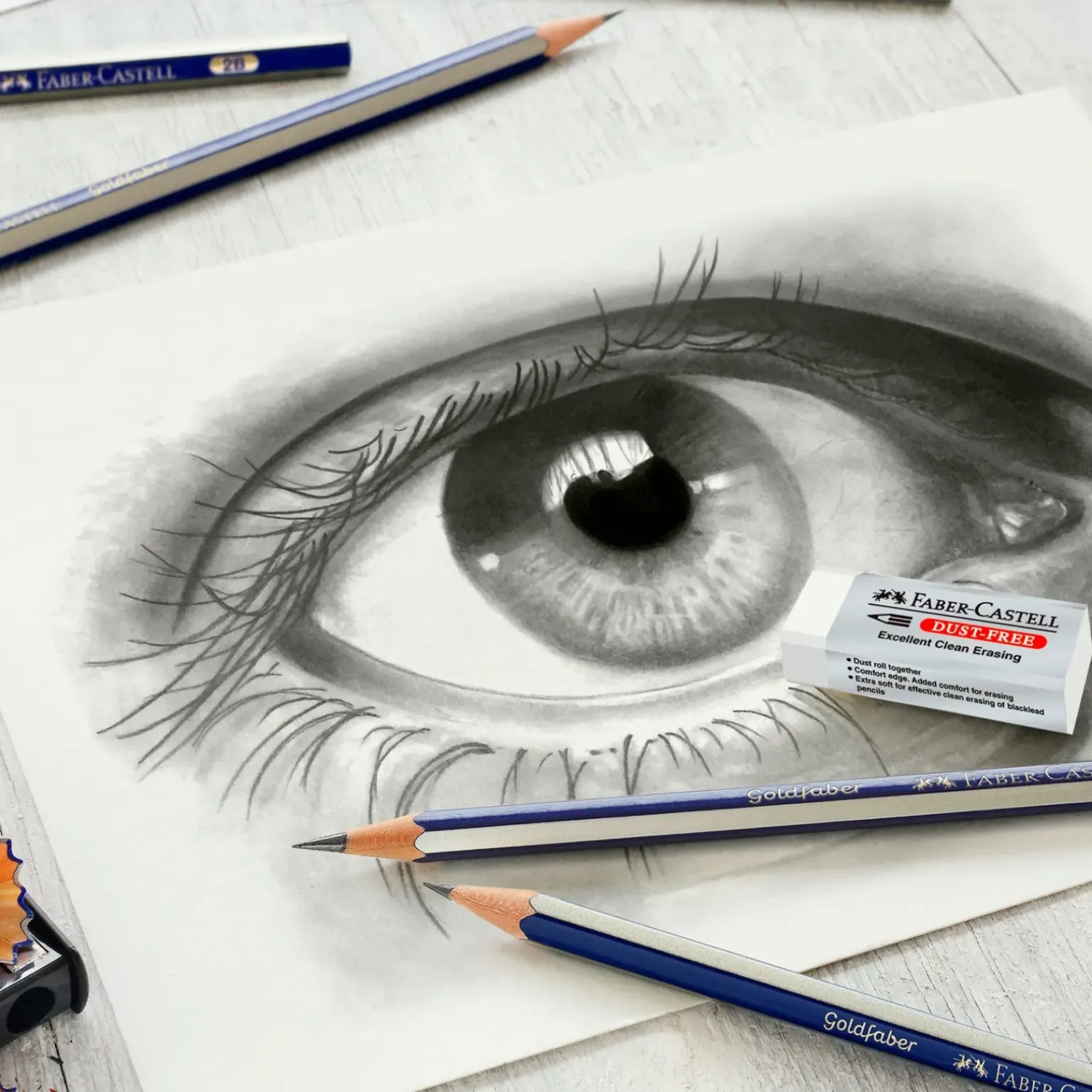 Conjunto 2 Lápis HB + Afia + Borracha Faber Castell