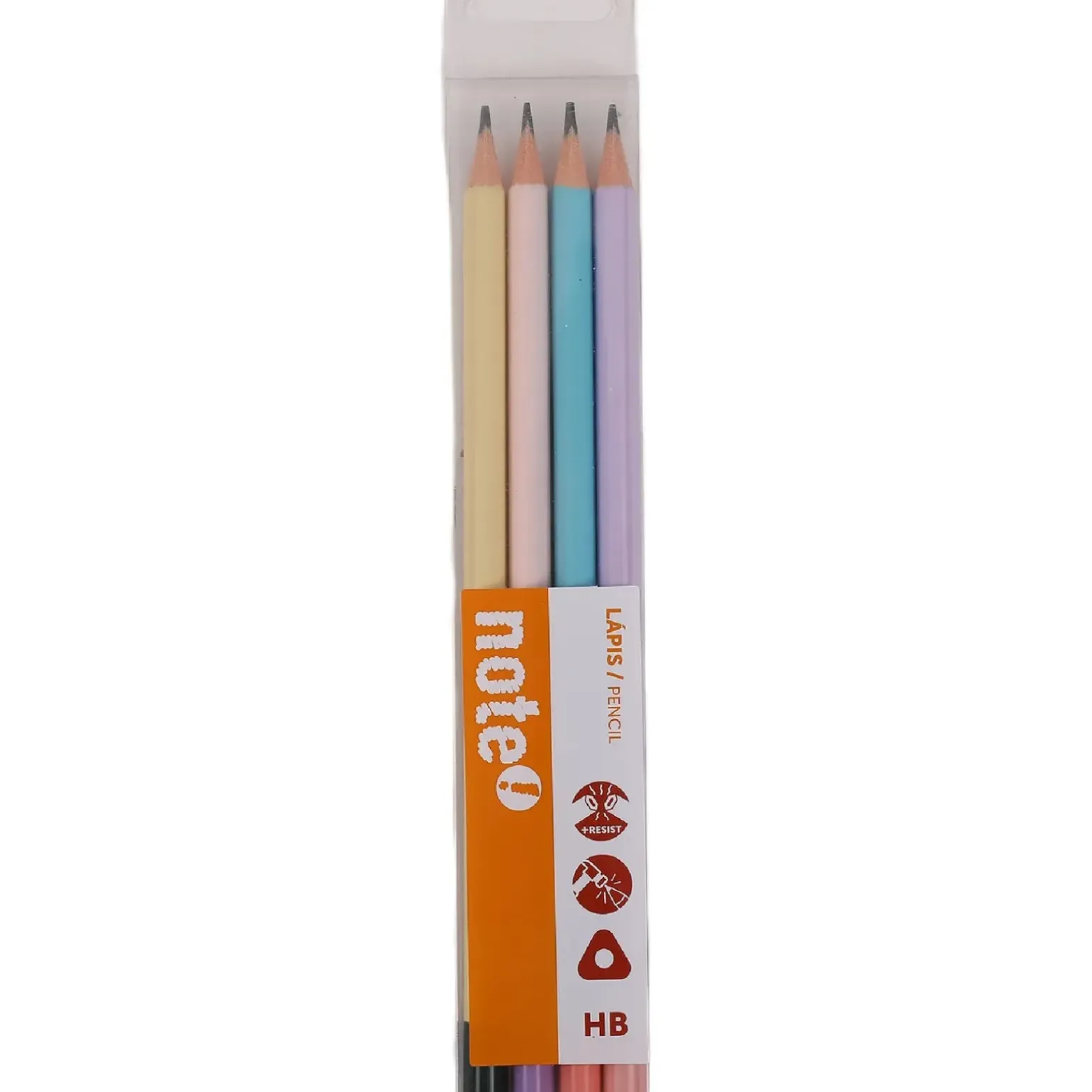 Conjunto 4 Lápis Resina HB Triangular Pastel