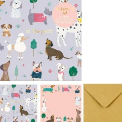 Conjunto Postais + Cartões + Envelopes - Puppies