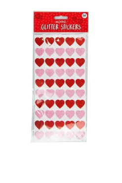 Conjunto 50 Stickers Corações Glitter