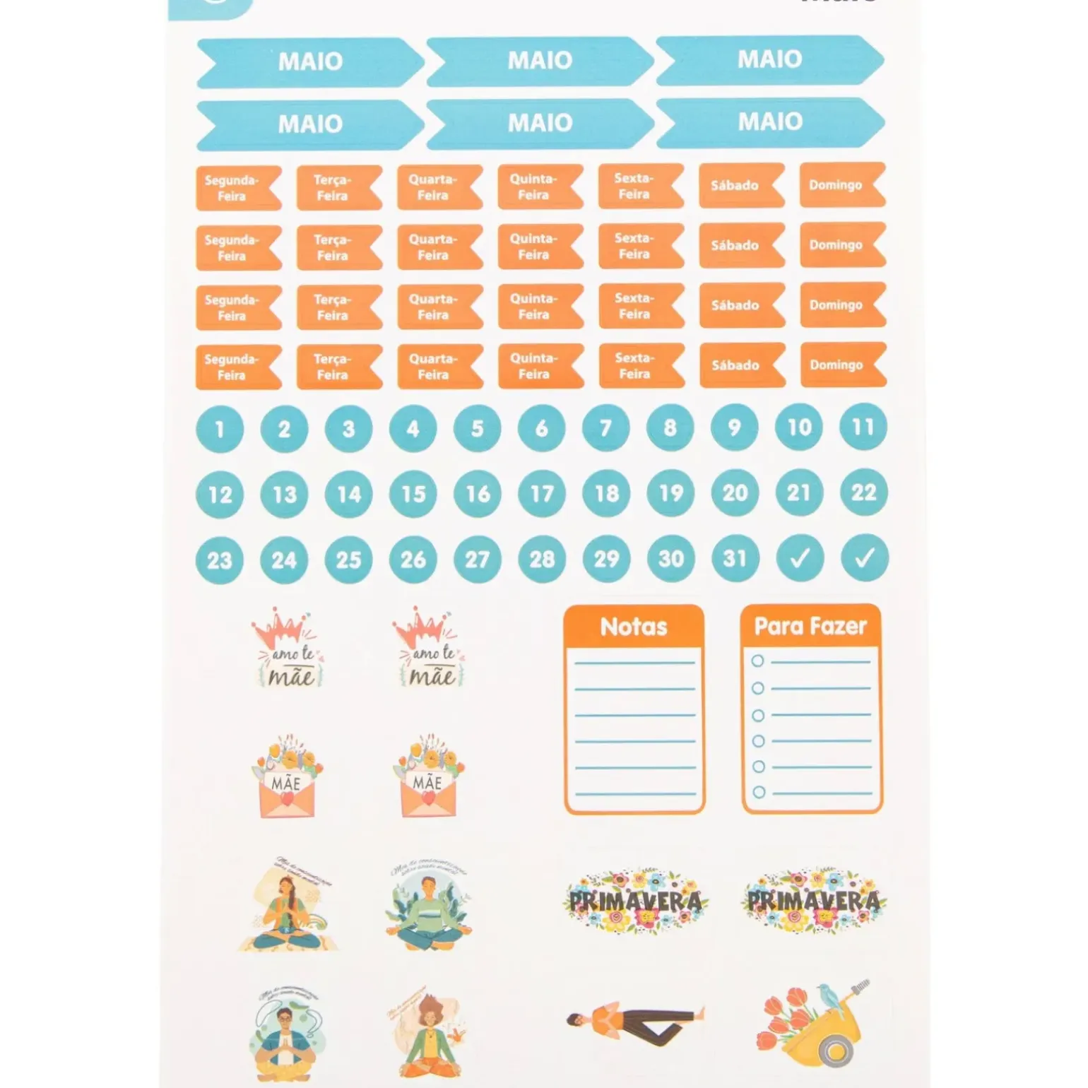 Conjunto Stickers 12 Folhas Talia