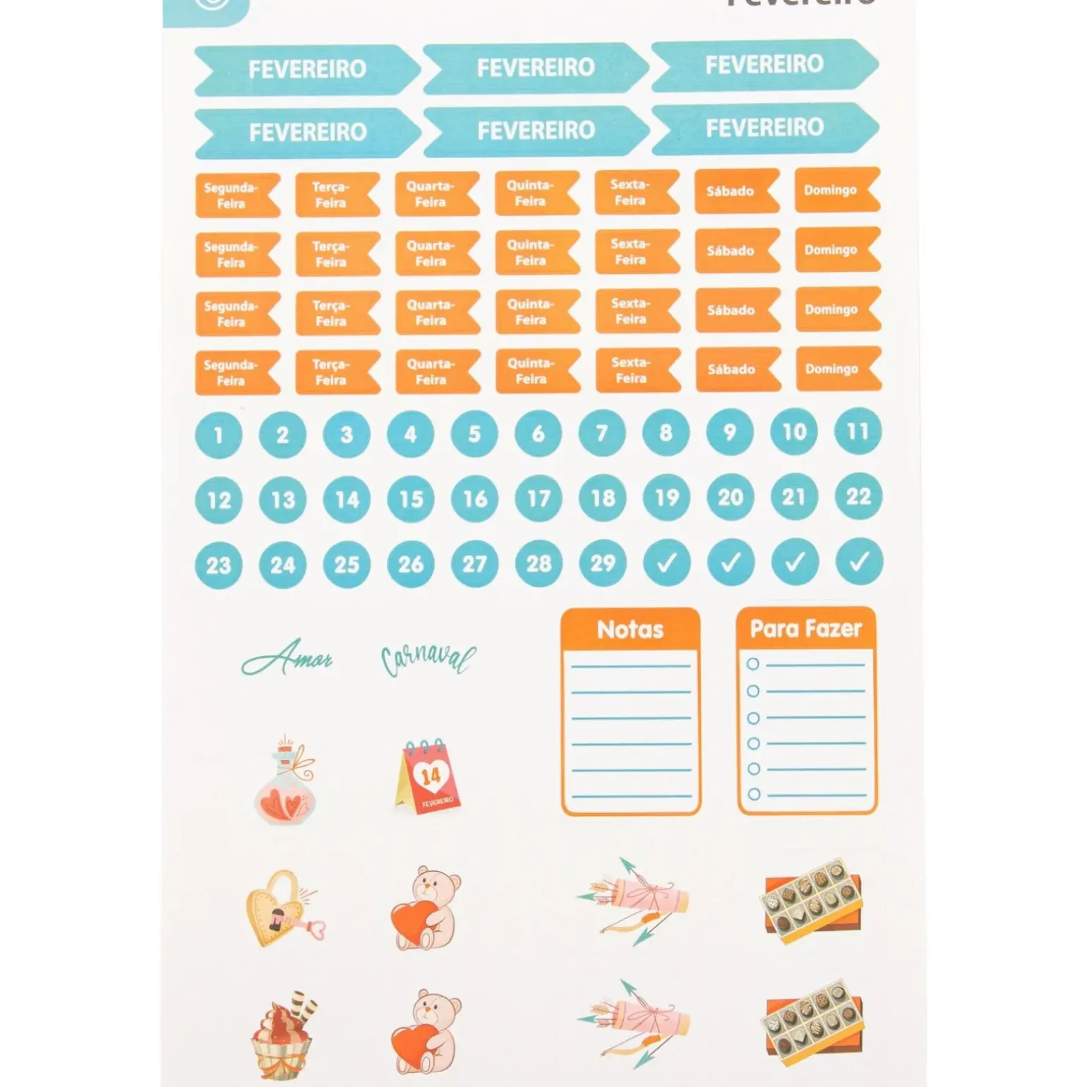 Conjunto Stickers 12 Folhas Talia