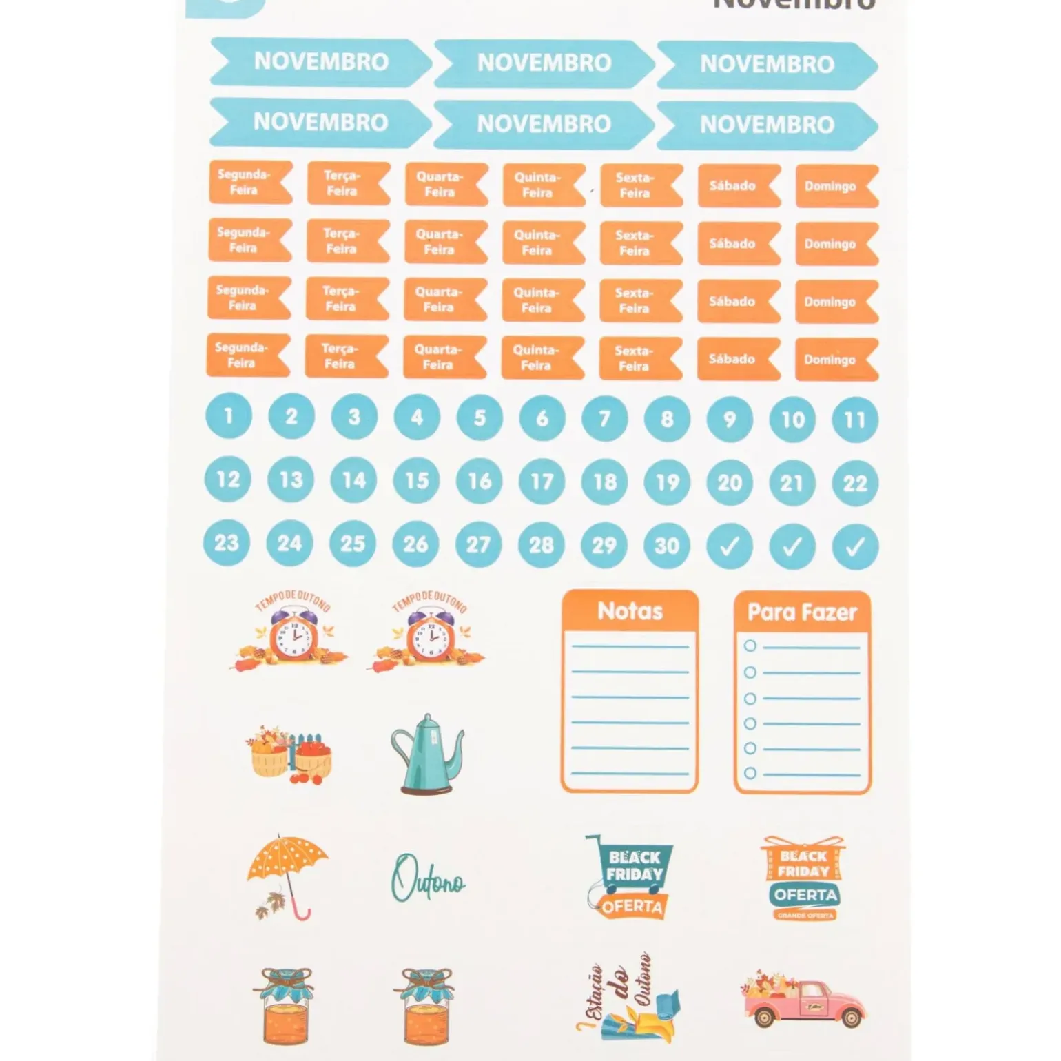 Conjunto Stickers 12 Folhas Talia