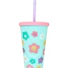 Copo Plástico Palhinha 450ml Marshmallow