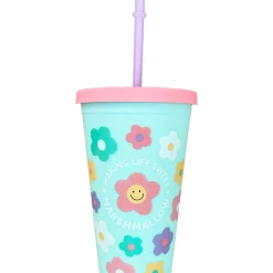 Copo Plástico Palhinha 450ml Marshmallow