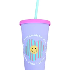 Copo Plástico Palhinha 450ml Marshmallow