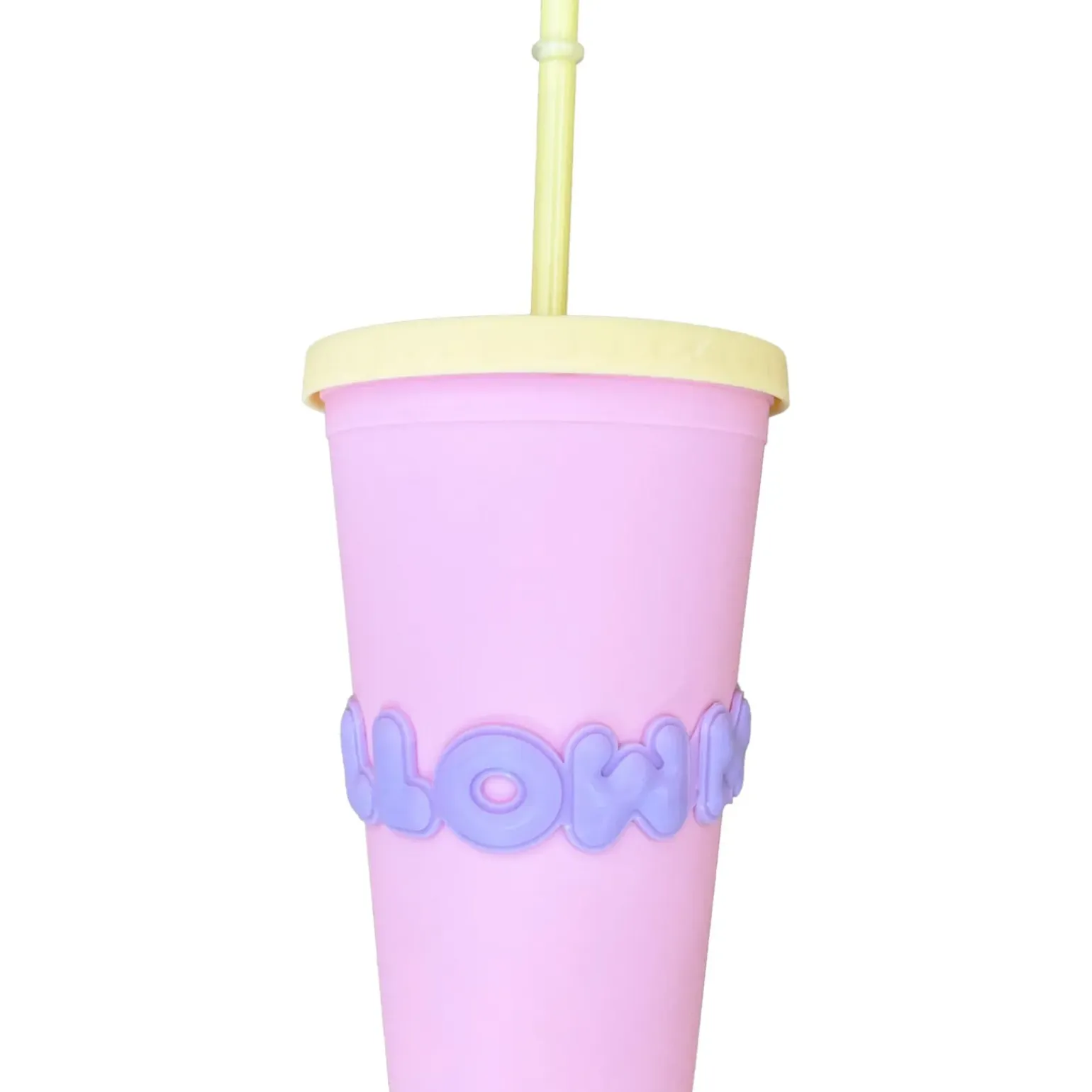 Copo Plástico Palhinha 450ml Marshmallow