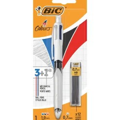 Esferógrafia Com 3 Cores + Lapiseira 0.7Mm + Minas Bic