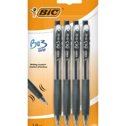 Esferográfica Bu3 com Grip Preto 4 Unidades Bic