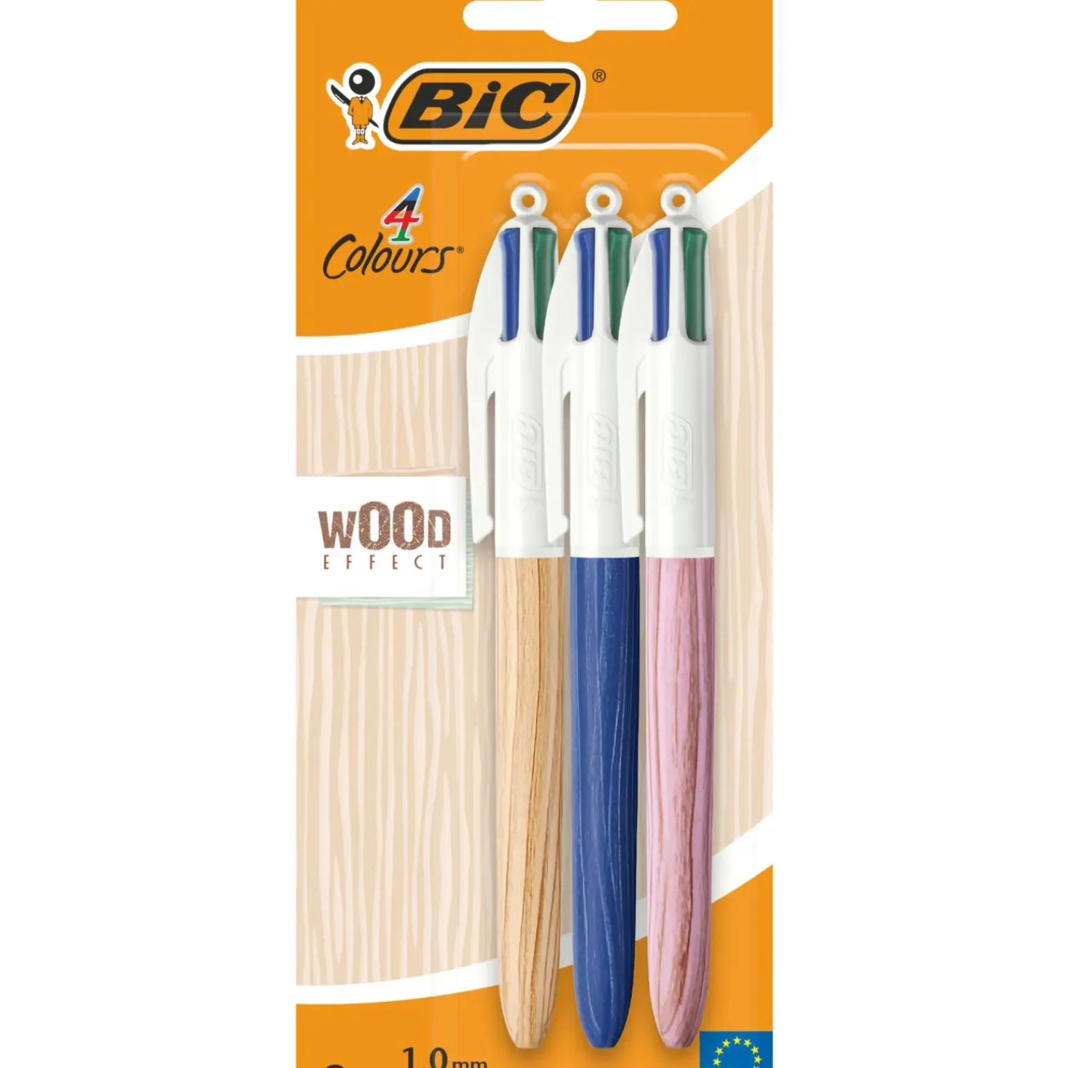 Esferográfica Com4 Cores Wood 3Unidades Bic